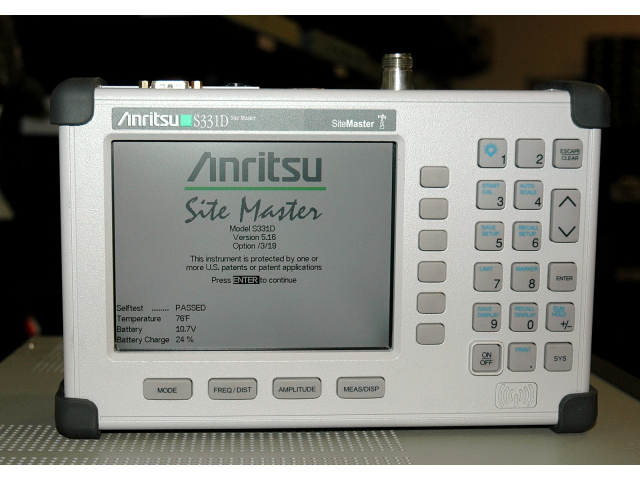 Anritsu Sitemaster S331D, cable and antenna analyzer, 25 MHz to 4 GHz